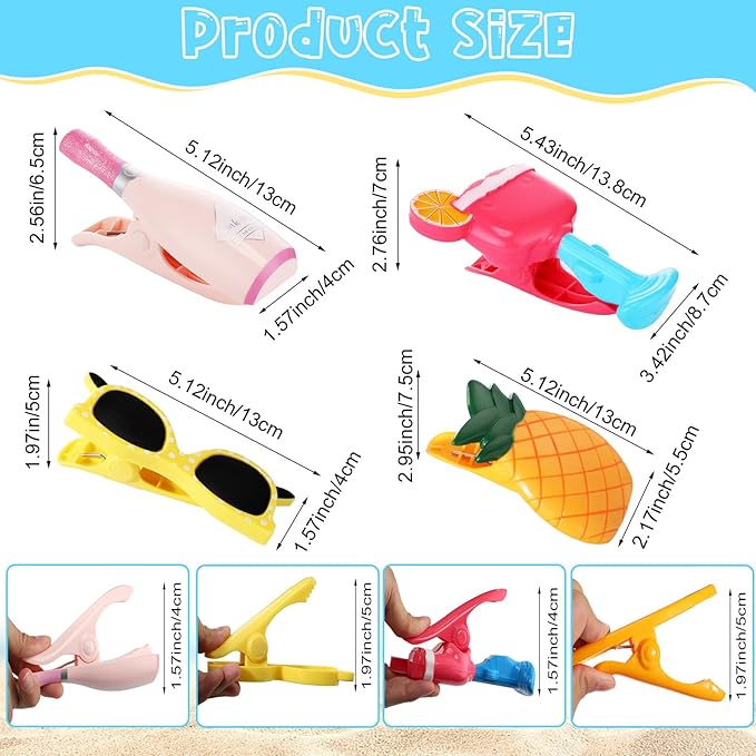 Sieral 8 Pcs Beach Towel Clips Beach Chair Pool Clips - Image 2