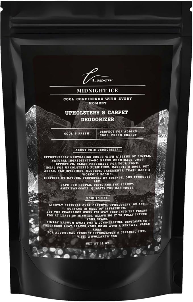 Midnight Ice Carpet Freshener Powder 16 oz | Powerful Odor Eliminator by Lapew