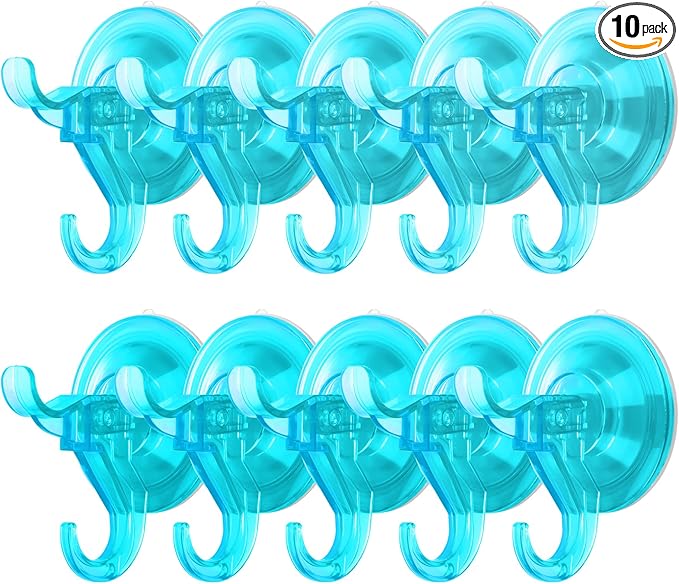 Antimbee Suction Cup Hooks, 10 Pack Clear Shower Suction Hooks, Heavy Duty by Antimbee