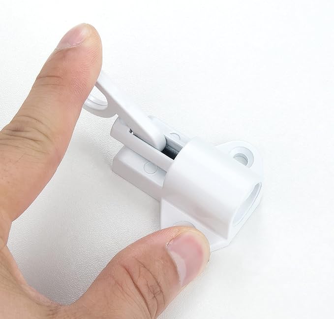 2 Packs Self-Closing Latches，White Spring Door Lock，Resilient Bolt Latch - Image 3
