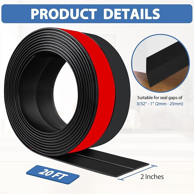 Weather Stripping Door Draft Stopper Flexible Self Adhesive Silicone Door Seal - Image 6