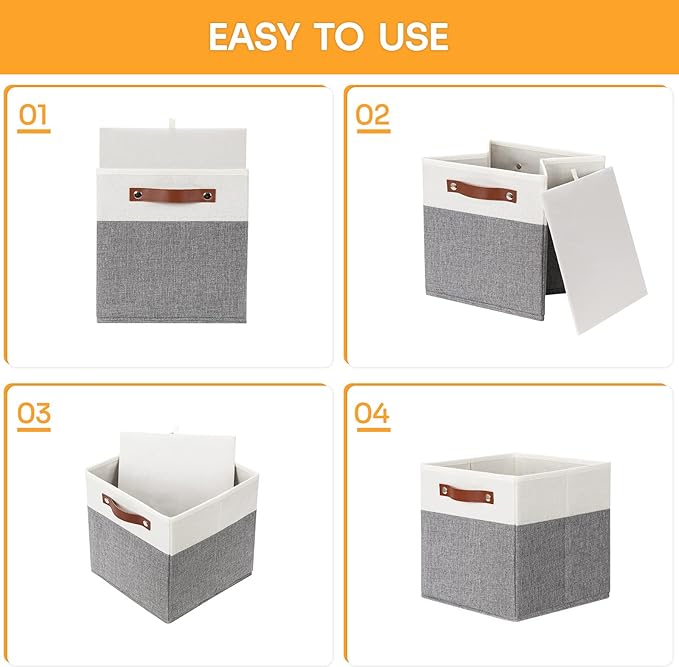 DULLEMELO 11x11 Storage Cubes, Collapsible Sturdy Cube Storage Bins - Image 6