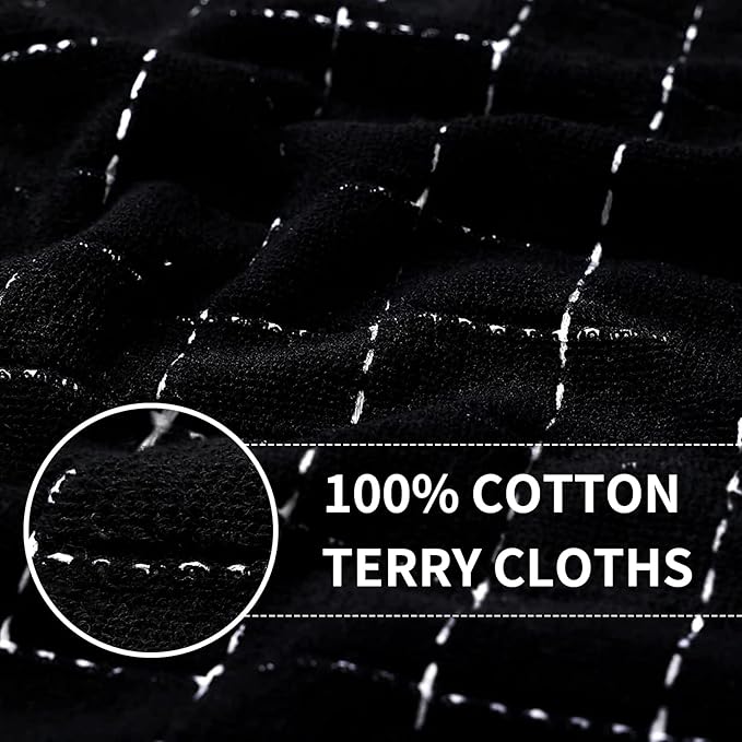 Homaxy 100% Cotton Terry Kitchen Towels, Checkered Designed, Soft and Super - Image 2