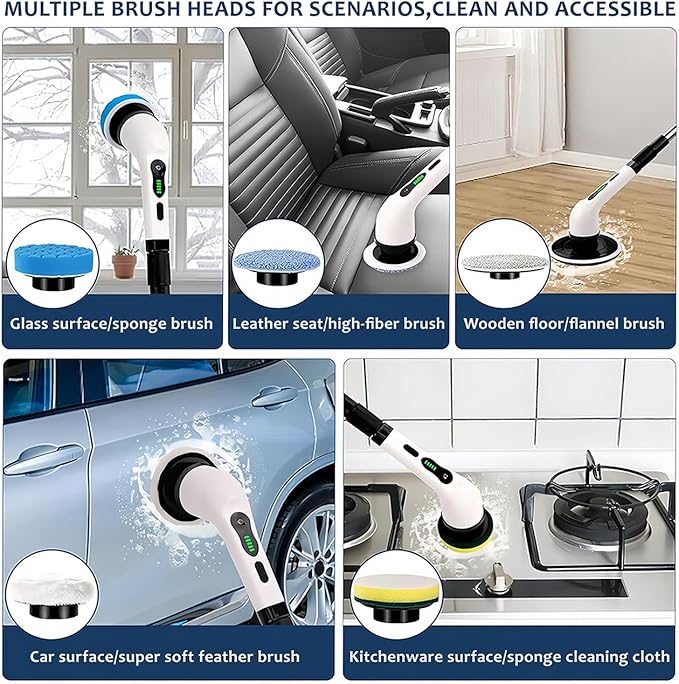Cordless Electric Spin Scrubber, Hands-Free Shower Cleaning Tool - Image 6