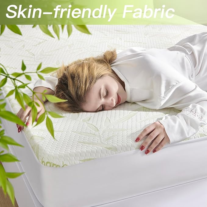 California King Mattress Protector Waterproof Mattress Pad Washable Bamboo - Image 3