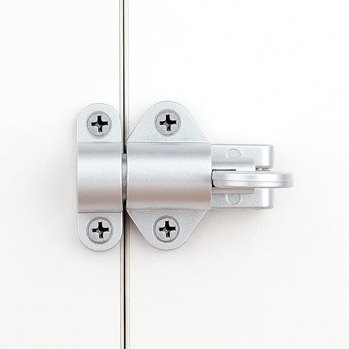 4 Packs Self-Closing Latches，Silver Gray Spring Door Lock，Resilient Bolt Latch - Image 5