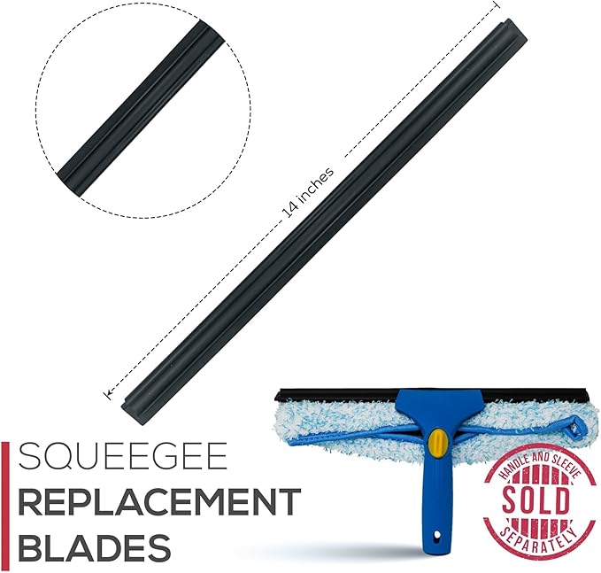 Kleen Handler 14” Window Washing Squeegee Blades, Replacement Blades - Image 7
