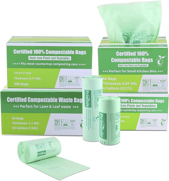 Primode Compostable Bags, 6 Gallon Food Scraps Yard Waste Bags, Extra Thick - Image 5