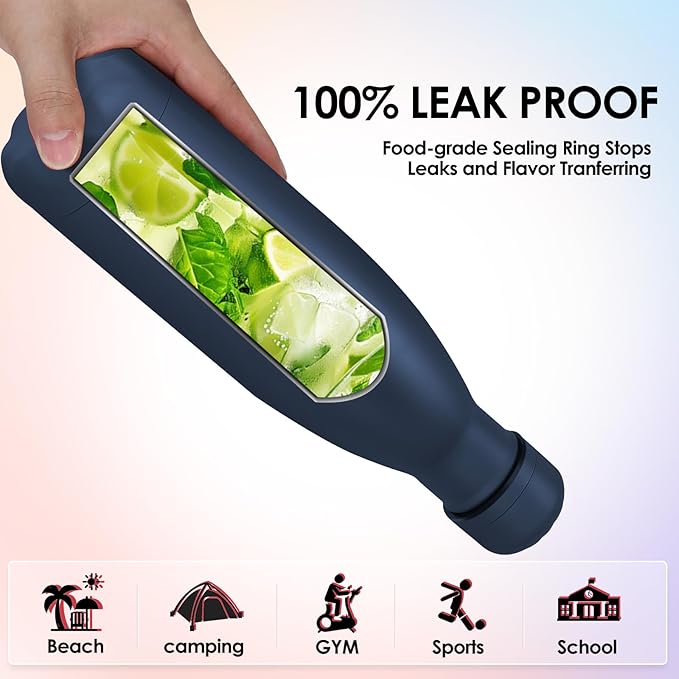 17oz Cola-Bottle Shaped Stainless Steel Leak-proof Water Bottle, Double Wall - Image 5