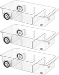 Fridge Organizer Bins With Wheels, 3 Pack Roll Out Refrigerator Organizers And by LXLXXL