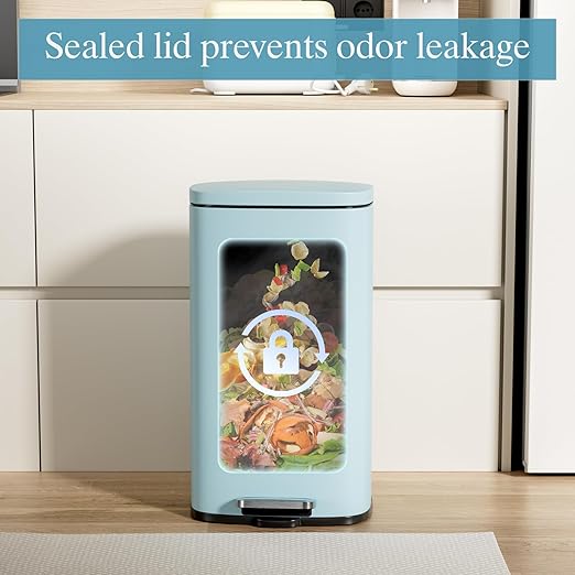 AthLike Trash Can, Stainless Steel Kitchen Garbage Can, Step Waste Bin - Image 6