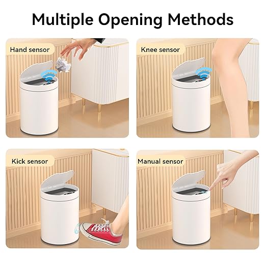 Bathroom Trash Can with Lid 2.6 Gallon Stainless Steel TrashCans Automatic - Image 6