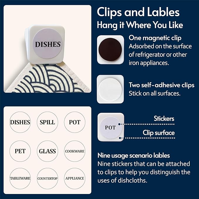 Swedish Dishcloths for Kitchen, 8 Pack Japanese Pattern Reusable Paper Towels - Image 7