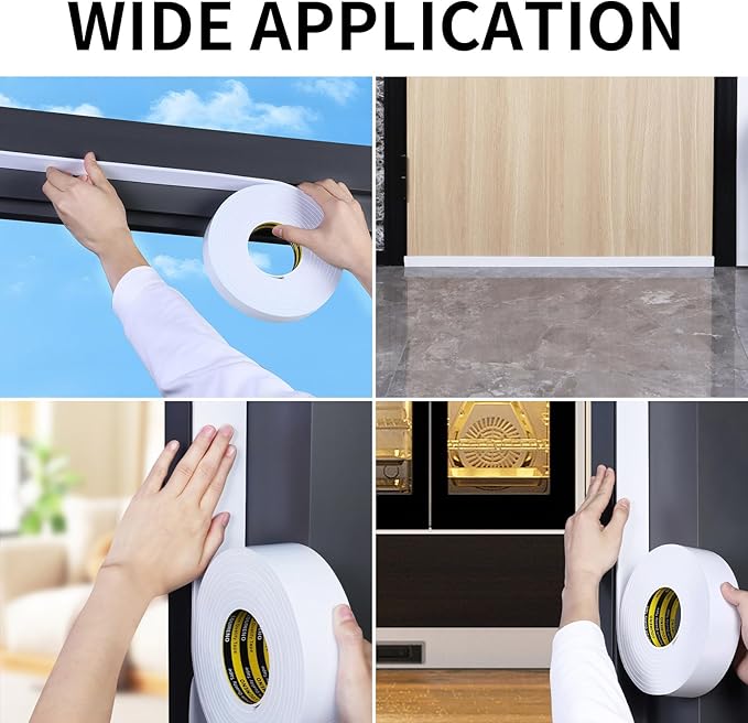 EVA Single Sided Adhesive White Foam Tape 1.2in x 16.4FT Sealing Strip Foam Pad - Image 6