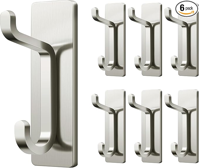 pickpiff Wall Hooks for Coat and Towel: 13LB Adhesive Door Hanger Stick on by pickpiff