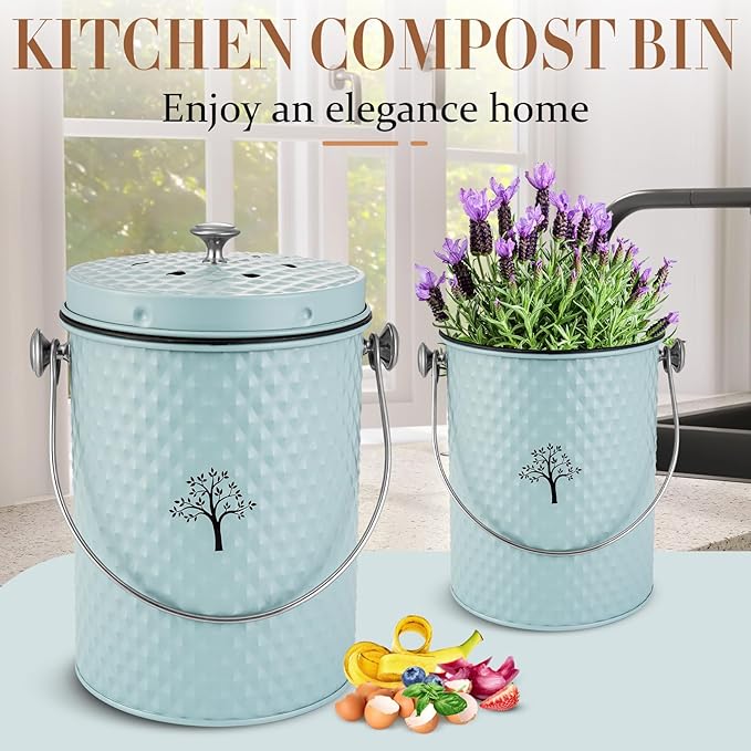 AOSION Countertop Compost Bin Kitchen, Odor Resistant Indoor Compost Bin - Image 4