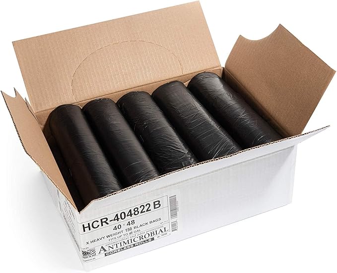 Aluf Plastics High Density Trash Bags, 45 Gallon, 22 Micron, - Image 2