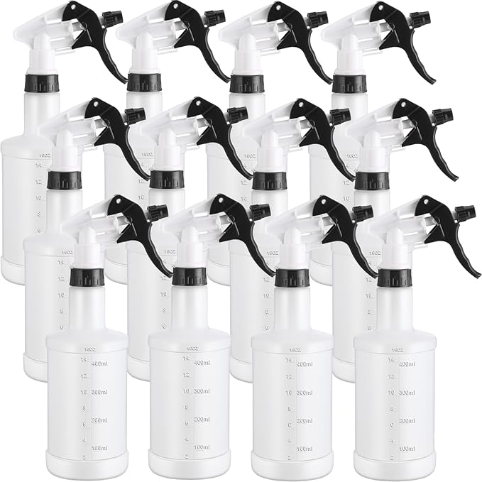 Eccliy 12 Pcs 16 Oz Plastic Spray Bottle, Adjustable Empty Reusable Sprayer by Eccliy