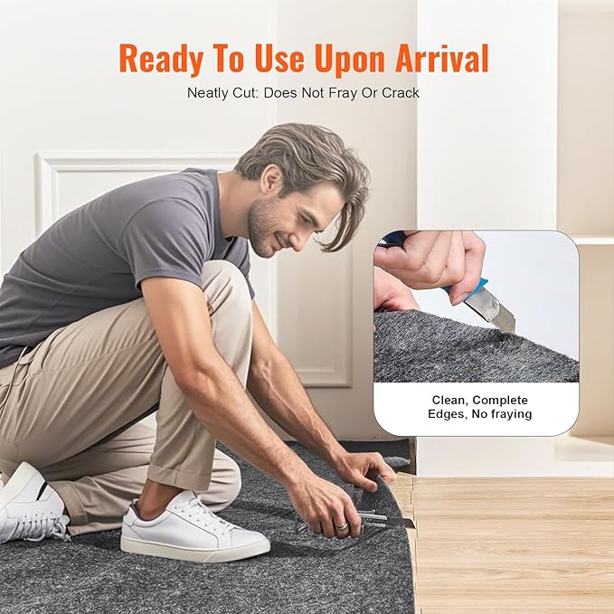 VEVOR Rug Pad Without Slip Resistance, Protective Cushioning Carpet Pad - Image 5
