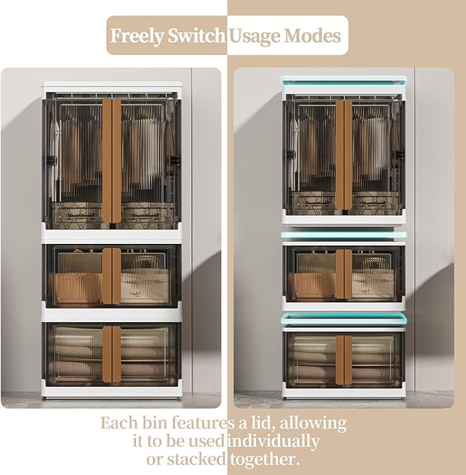 HAIXIN Closet Organizers and Storage, 77.6 Gal Stackable Bins, Wardrobe - Image 6