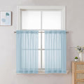 Chyhomenyc Sky Blue Sheer Curtains 30 inch Length 2 Panels, Light Filtering by Chyhomenyc