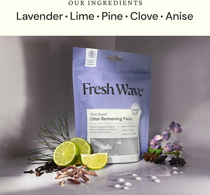 Fresh Wave Lavender Odor Eliminating & Deodorizing Packs | Bag of 6 & Fresh Pod - Image 2