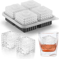 Nax Caki 3D Square Ice Cube Tray, Large Square Silicone Fun Shapes Whiskey Ice by NAXCAKI