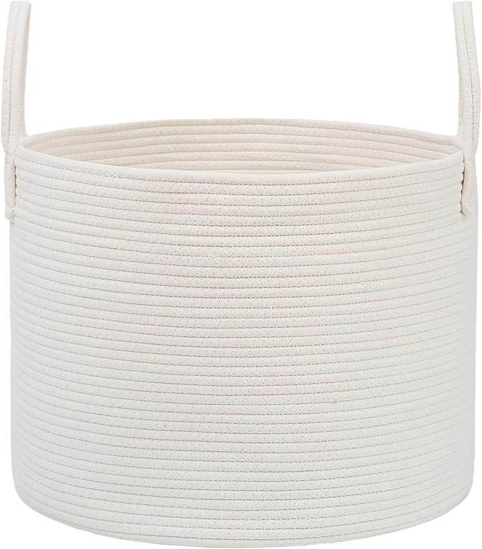 Woven Blanket Basket, 115L Large Rope Storage Bin by JMvicyroam