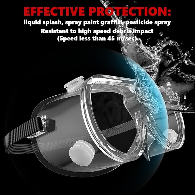 Super More 3PCS Anti-Fog Protective Safety Goggles Clear Lens Wide-Vision - Image 4