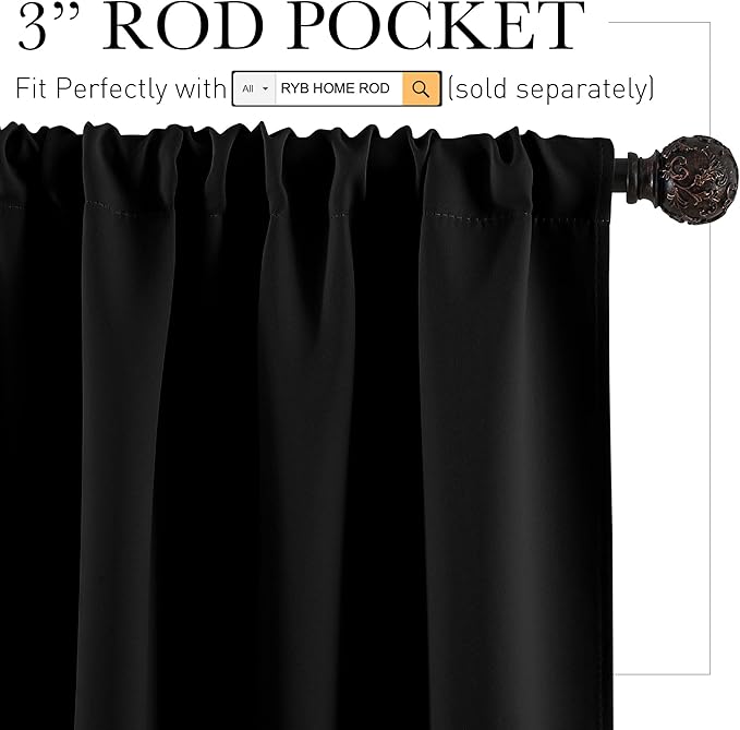 RYB HOME Bedroom Blackout Curtains - Image 2