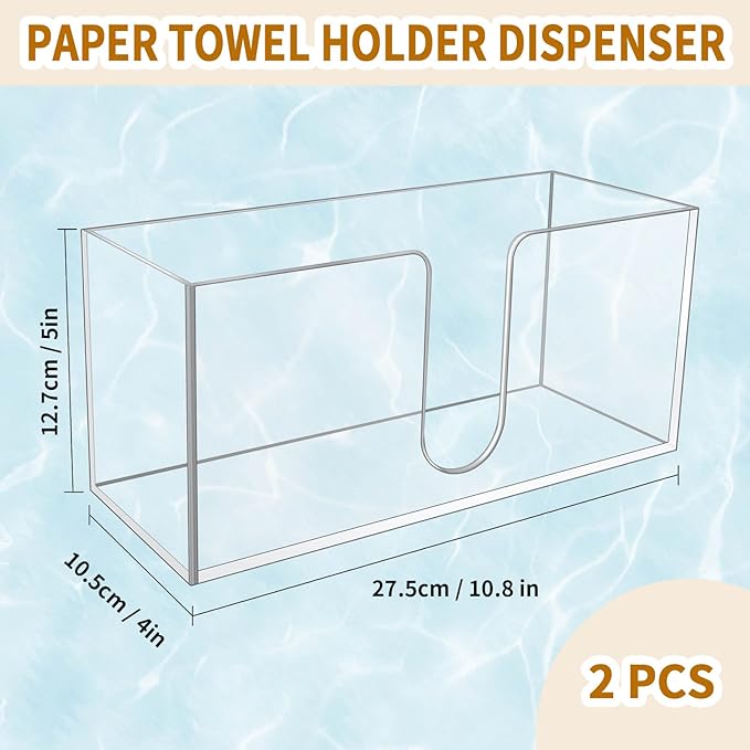 1Pack Acrylic Countertop Paper Towel Holder, Paper Towel Dispenser - Image 2