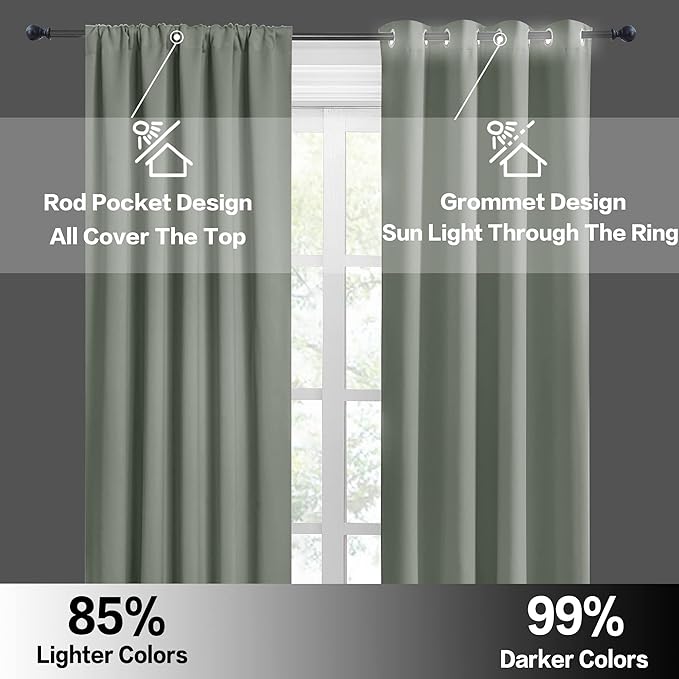 RYB HOME Small Window Curtains Blackout - Image 6