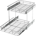 LOVMOR 2 Tier Individual Pull Out Cabinet Organizer 15½" W x 21½" D, Slide Out by LOVMOR