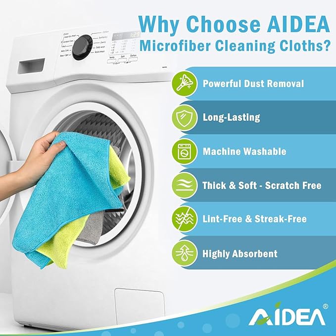 AIDEA Microfiber Cleaning Cloth-100PK, Soft Microfiber Towels - Image 3