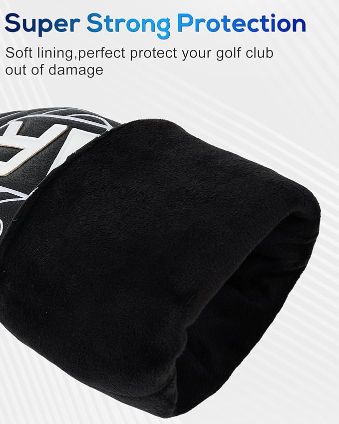 Big Teeth Golf Club Covers Full Set Driver Headcover Fairway Wood Hybrid Golf - Image 7