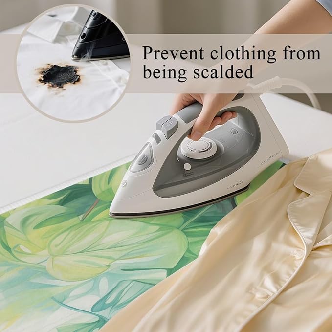 Green Ironing Mat Portable Ironing Pad Monstera Leaf 32 x 16 Inch Large Ironing - Image 5