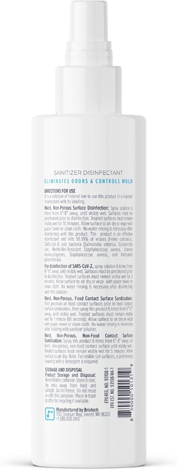 BRIOTECH Sanitizer Disinfectant Hypochlorous Spray, Kill 99.99% of Viruses & - Image 9