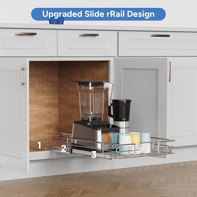 ROOMTEC Pull Out Cabinet Organizer, Cabinet Pull Out Shelves 17" W x 21" D - Image 5