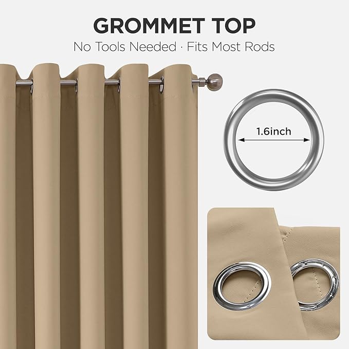 Joydeco Blackout Door Curtain for Doorway Privacy 108 Inches Long, Grommet - Image 9