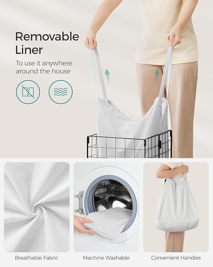 SONGMICS Laundry Hamper, 11 Gal. Laundry Basket, Collapsible Clothes Hamper - Image 5