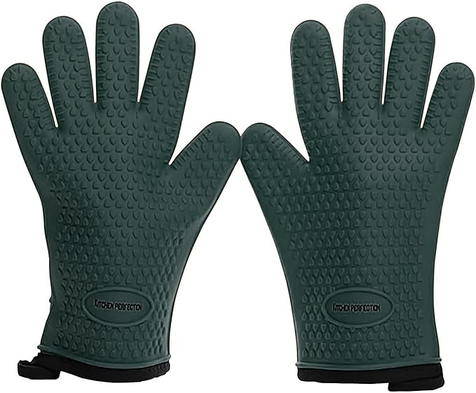 Kitchen perfection Silicone Smoker Oven Gloves -Extreme Heat Resistant BBQ by Kitchenperfection