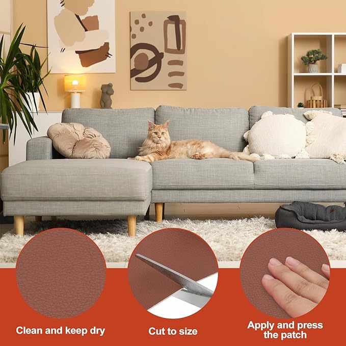 PATIKIL Leather Patches Tape for Furniture, 6.3 x 61 Inch Self Adhesive Vinyl - Image 3
