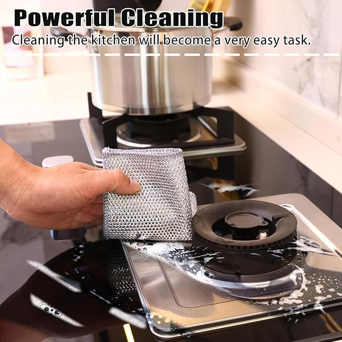 Navona 10 Pcs New Upgrade Steel Wire Dishcloth, Double-Layer Steel Wire - Image 5