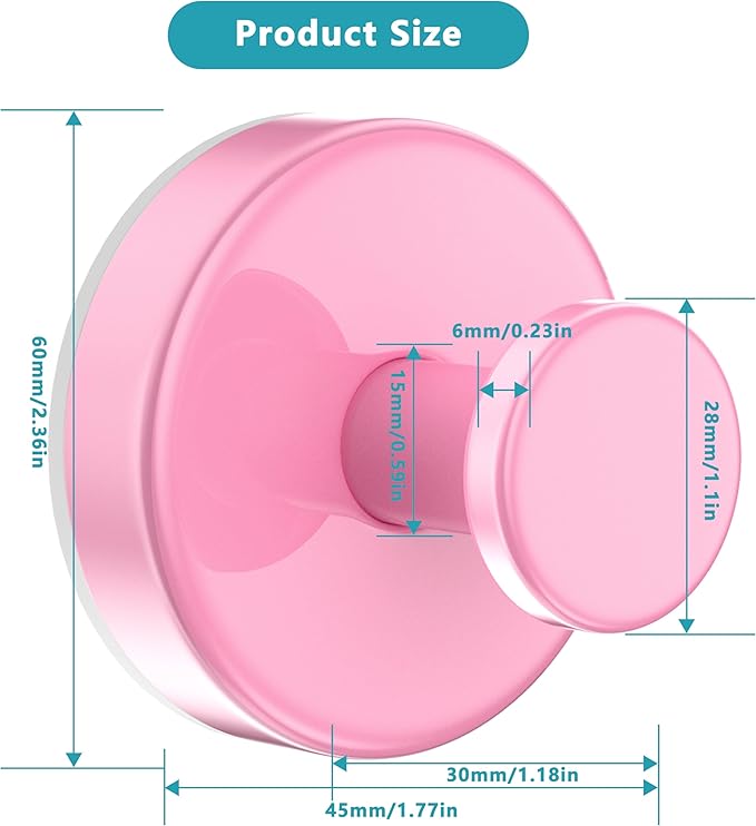 Suction Cup Hooks for Shower, Removable No Drill Towel Hooks, Upgraded 15 lbs - Image 6
