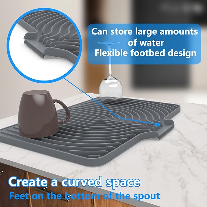 Dish Drying Matt for Kitchen Counter, Kitchen Dry Mats for Dishes Drying Pad - Image 4