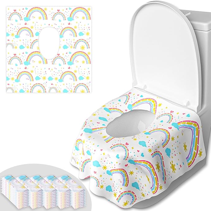 50 PCS Disposable Toilet Seat Covers, Extra Large Portable Potty Seat Covers by Peyazoco