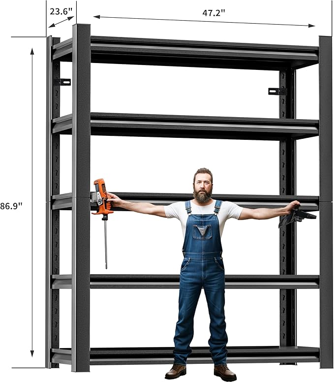 Garage Shelving, Heavy Duty Sturdy Steel Thickened Metal Shelves - Image 2