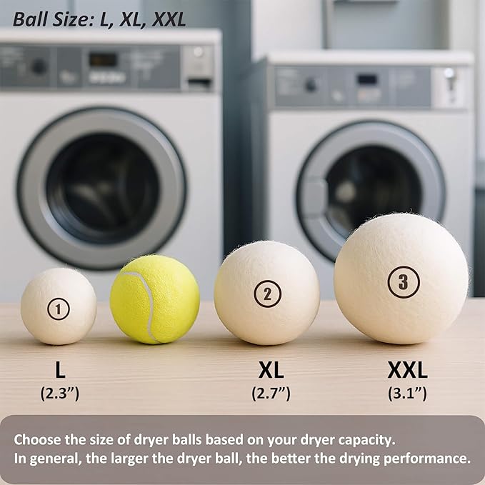 Sheep Wool Dryer Balls 12 Pack L Premium Natural Fabric Softener, Reusable - Image 2