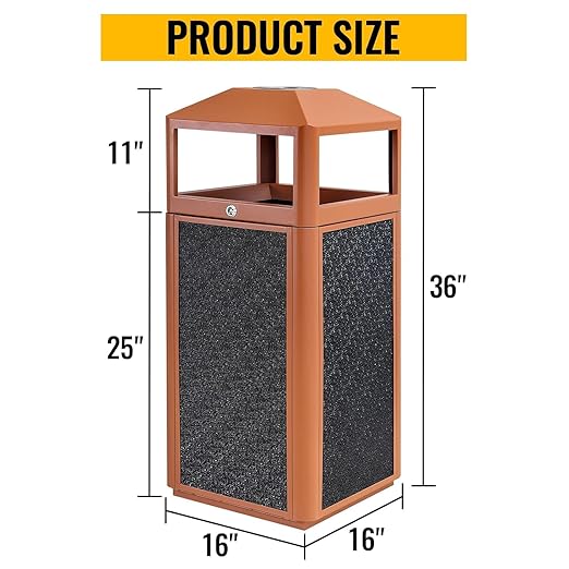 Square Waste Container with Dome Lid | Commercial Outdoor Garbage and Trash - Image 2