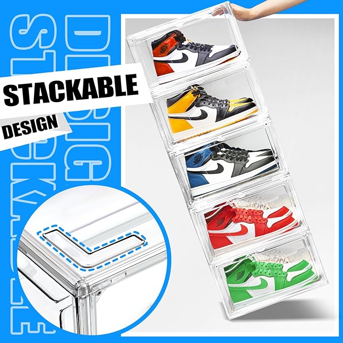 4 Pack Acrylic Shoe Boxes Sneaker Storage - Image 5